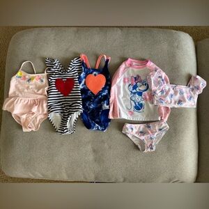 Bundle of 4 Girls swim suits Size 18 months